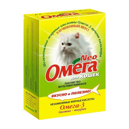 Омега NEO Витаминизированное лакомство для кошек (с биотином и таурином), 90 таблеток – интернет-магазин Ле’Муррр